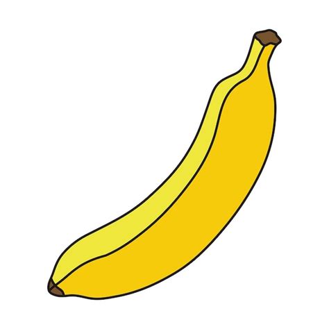 Ilustración De Vector De Plátano Linda Fruta De Plátano De Dibujos
