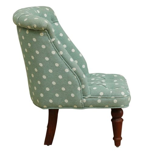 Buy Ludovic Accent Chair In Polka Dot Print With Base In Honey Oak