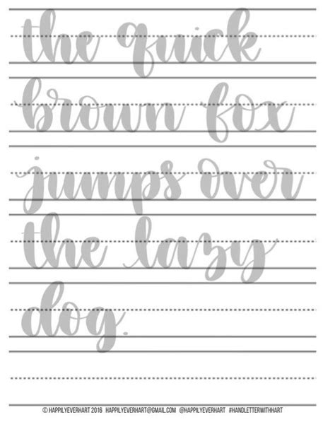 Large Hand Lettering Practice Sheets Brush Pen Brush Caligrafia Para