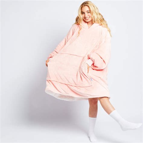 Pink Oodie Hooded Blanket Wearable Blanket Wearable