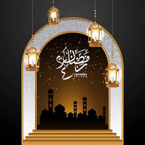Premium Vector Ramadan Kareem Background Arabic Calligraphy With