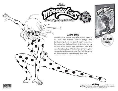 Printable Coloring Sheet From Miraculous Tales Of Ladybug And Cat