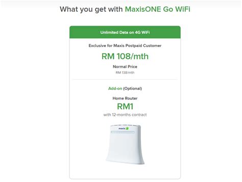 Already a maxis postpaid customer? Maxis offers unlimited 4G Home WiFi for RM108/month ...