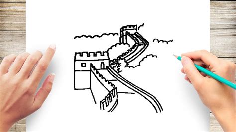 Great Wall Of China Drawing Easy Step By Step Another Free Landscapes