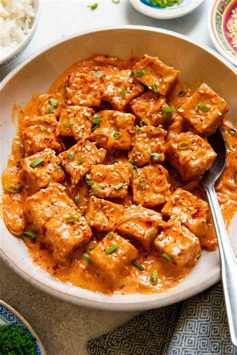 Spicy Tofu With Creamy Coconut Sauce Healthy Nibbles By Lisa Lin