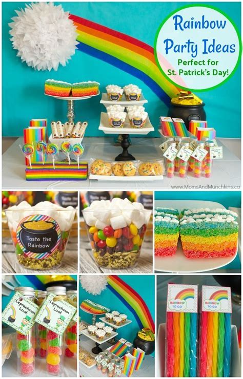 St Patricks Day Party Ideas Moms And Munchkins Rainbow Parties