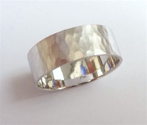 Order in any width and size. Men's Hammered Wedding Band Women And Mens Wedding Ring ...