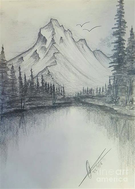 Pencil Drawing Mountains Bestpencildrawing
