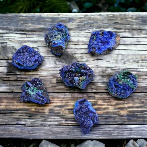 Azurite And Malachite Naturally Coalesce In Symbiotic Mineral Etsy