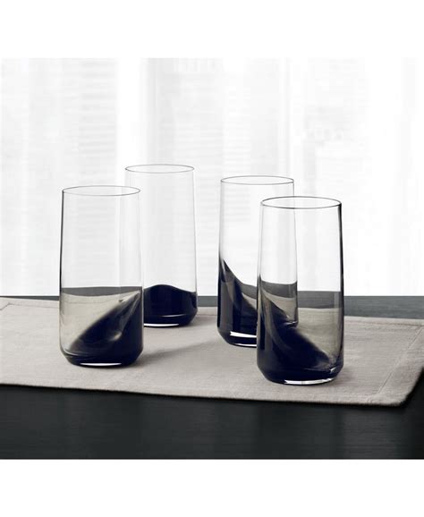 Hotel Collection Closeout Set Of 4 Highball Glasses With Black Ombre Created For Macy S