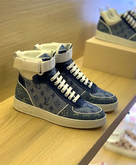 Louis Vuitton Womens Boombox High Top Sneakers Blue Replica Bags And