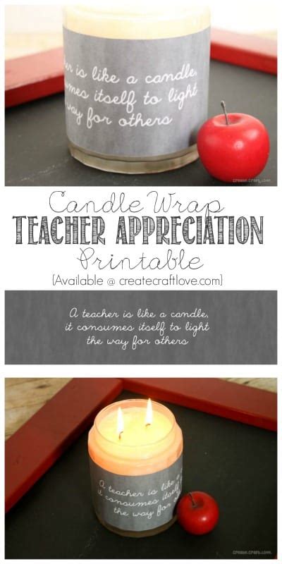 Candle Wrap Teacher Appreciation Printable