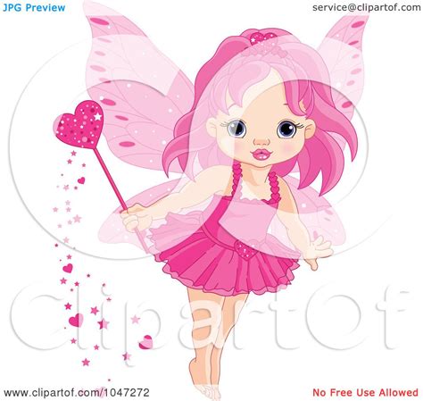 Royalty Free Rf Clip Art Illustration Of A Tiny Pink Love Fairy With