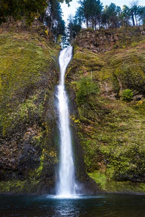 Horsetail Falls Along The Columbia River Gorge Stock Image Image Of