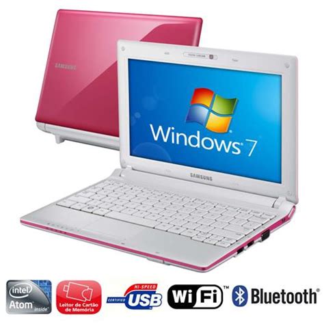Netbook Samsung N150 Bd2 Rosa Com Intel Atom N455 2gb 320gb Leitor