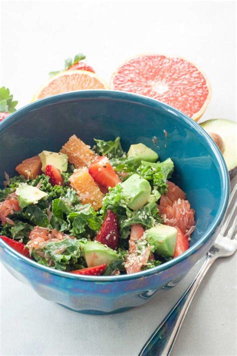Citrus Strawberry Avocado Kale Salad