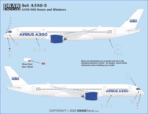 Airbus A350 900 Doors And Windows Draw Decal