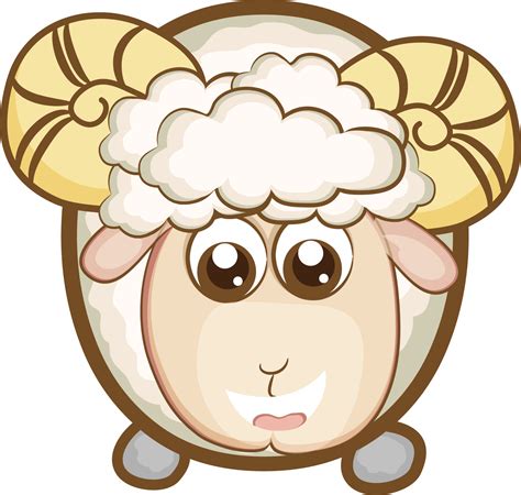 Animal Character Of Smiling Sheep 24283532 Vector Art At Vecteezy