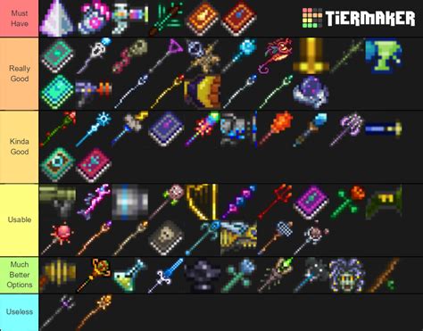 Terraria Magic Weapons Tier List Community Rankings Tiermaker