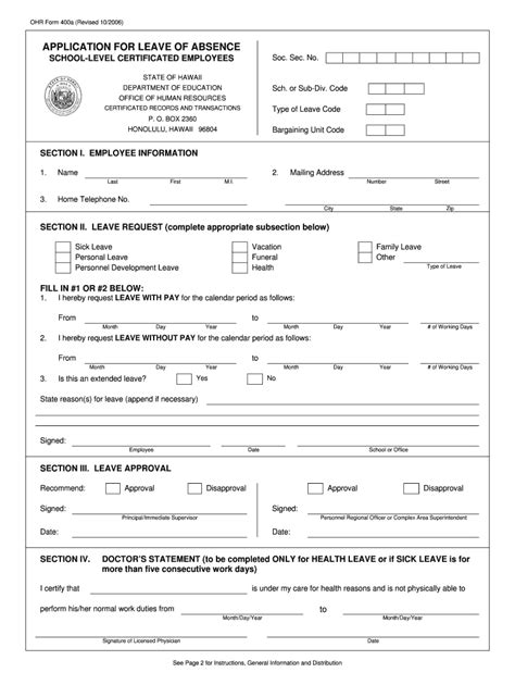 Hawaii Doe Leave Codes Fill Online Printable Fillable Blank