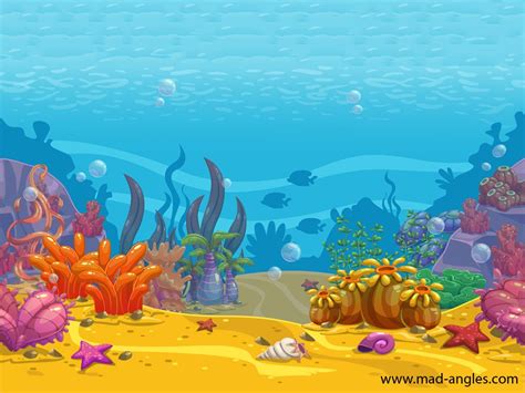 Cartoon Seamless Underwater Background Ocean Bottom Nature Fundo De