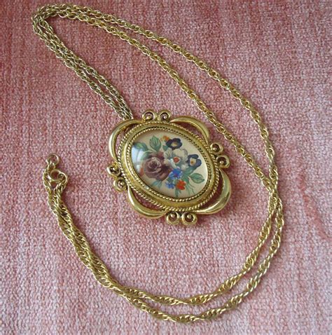 Corday Solid Perfume Locket Necklace 26 Flower Under Etsy