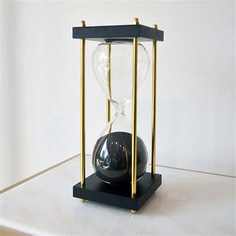 Temps Black Sand Hourglass On Gold Accent Stand 30 Min Finn Avenue