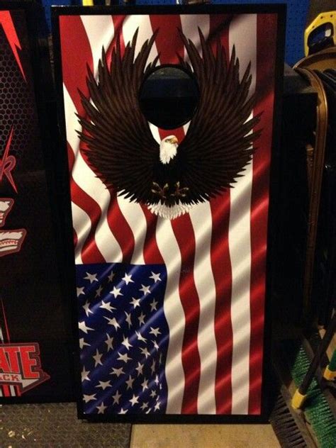 American Flag Eagle Cornhole Board Wrap Wraps By Fireblade Graphics