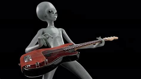 Alien Pretending Like He Can Play Guitar Motion Graphics Videohive