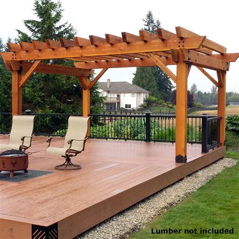 Ozco Project Kit Deck Pergola With 6x6 Posts Laredo Sunset