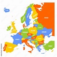 Map of Europe with names of sovereign countries, ministates and Kosovo ...