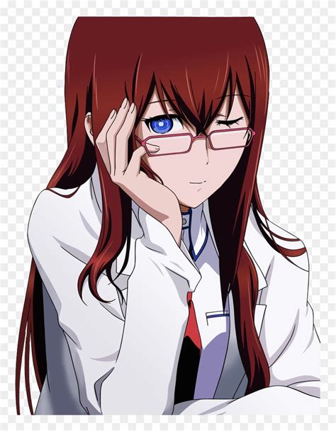 female anime characters with glasses steins gate bluray hd png download 802x1000 950222