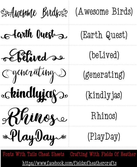 Fields Of Heather Fonts With Tails Glyphs Cheat Sheet Oggsync Com