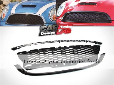 Black Replacemen T Sport Front Mesh Hood Grille Grill For Mini Cooper S
