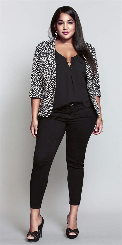 Stylish Outfits With Jacket For Girls With Curves Work Outfits Women Plus Size Blazer Plus