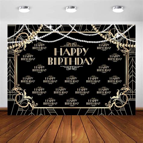 Buy Avezano Great Gatsby Backdrop For Birthday Party Black Gold Roaring Twenties Gatsby Theme