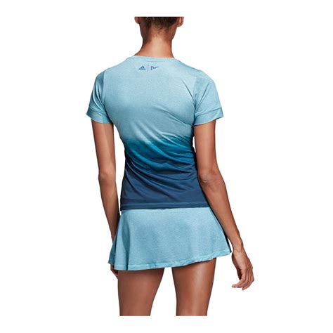 Adidas Womens Parley Tennis Top In Blue Spirit And Legend Ink