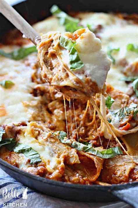 Easy Skillet Lasagna Recipe Belle Of The Kitchen