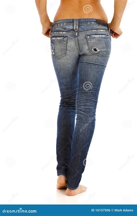 Back View Of Woman In Jeans Stock Photo Image Of People Denim 16157506