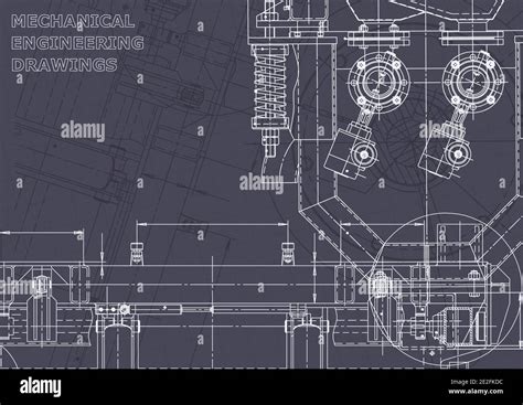 Computer Aided Design Systems Blueprint Scheme Stock Vector Image