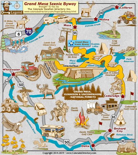 Grand Mesa Scenic Byway Map Colorado Vacation Directory