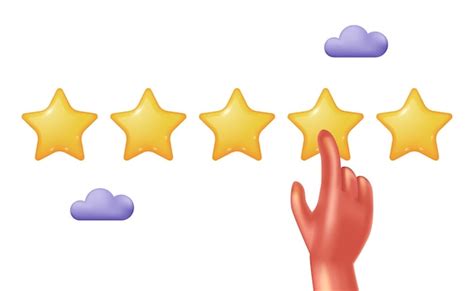 Premium Vector Five Star 3d Cute Illustration Hand Touch For Review