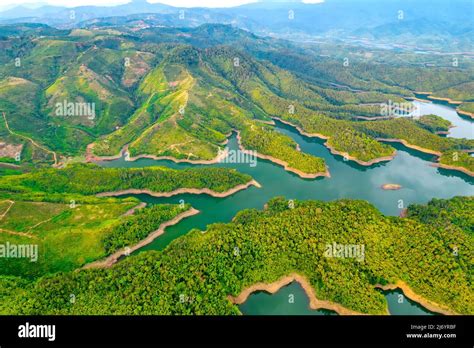 Landscape Ta Dung Lake Seen From Above In The Morning With Small