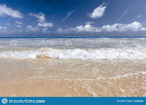 Soft Wave Of Blue Ocean On Sandy Beach Background Splash Of Waves On