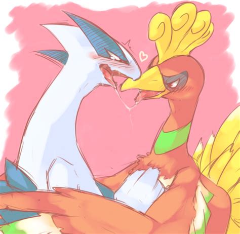 rule 34 blush feathers heart ho oh lugia pokemon spit tagme tail 879820