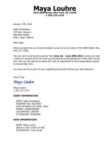 Sample of letter of invitation addressed to the consular officer. Invitation letter for US Visa - (B2 Tourist) - With ...