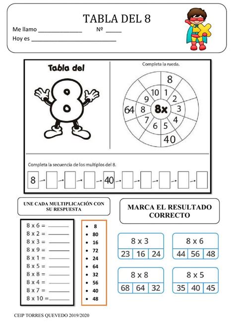 Ejercicios Para Practicar Las Tablas De Multiplicar