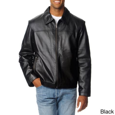 Shop Excelled Mens Big And Tall Zip Pocket Lamb Leather Jacket Free