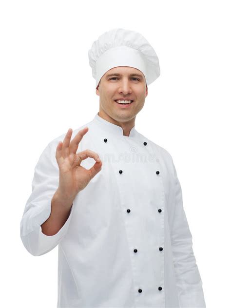 Happy Male Chef Cook Showing Ok Sign Stock Photo Image Of Chief