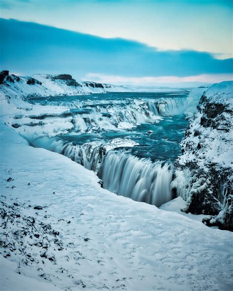 Gullfoss Iceland In The Winter Is A Beautiful Sight Oc 4016x5017